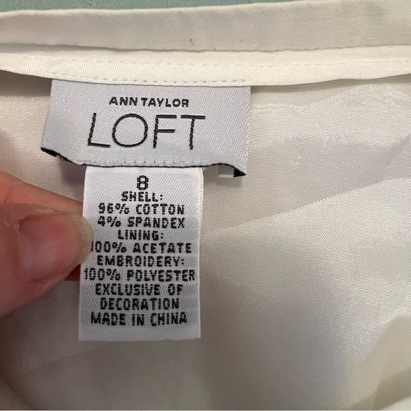 Vintage Loft Skirt White Embroidered Cafe Pattern 8 - Picture 10 of 10